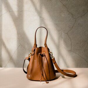 ABLE brown leather bucket bag, Able Blaire bucket bag